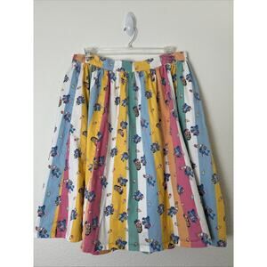 DISNEY HER UNIVERSE Womens Skirt SZ 1 PLUS Lilo and Stitch Pleated Striped